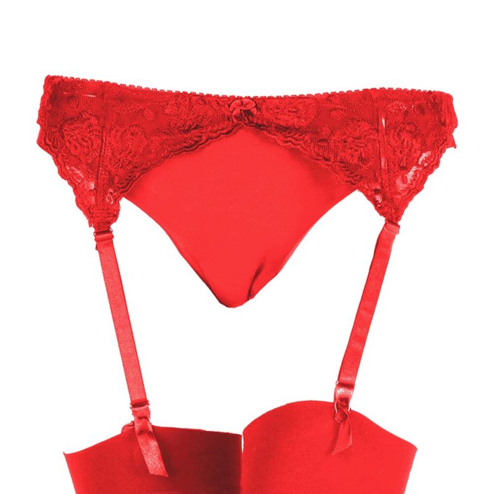 Silky Womens/Ladies Narrow Lace Suspender Belt (1 Pair) / Red